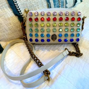 Kurt Geiger Shoreditch rainbow jeweled mini camera bag